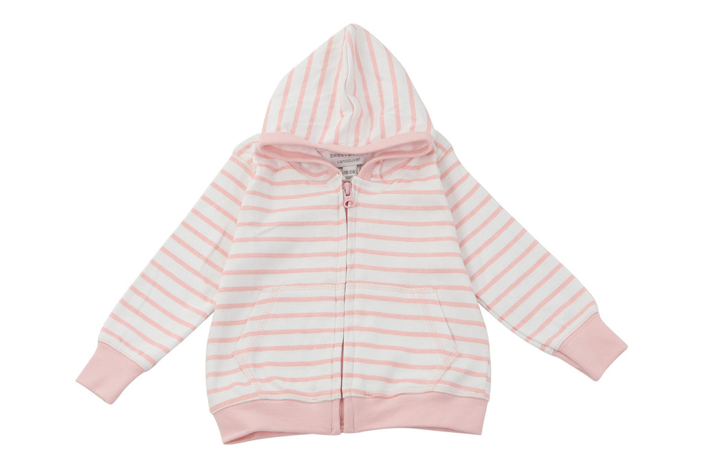 Pink and white striped hoodie hotsell